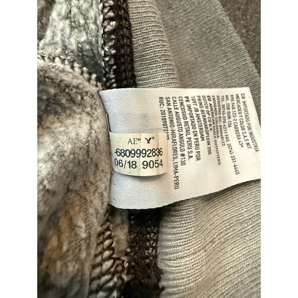 American Eagle Long Sleeve Grey Acid Washed Pullover Crew Neck Sweatshirt Small - Picture 6 of 8